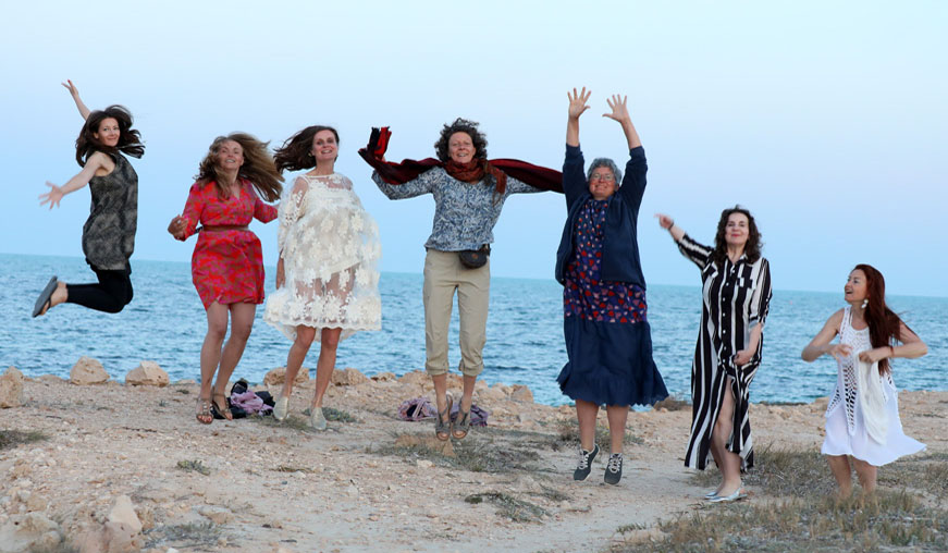 Frauengruppe auf der Pferdereise nach Djerba